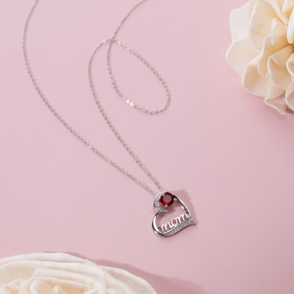 Sterling Silver Fine Jewelry Necklace Heart Zircon Necklace - Image 2