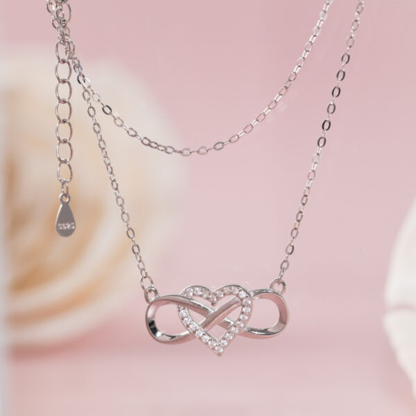 Infinity Symbol Sterling Silver Necklace - Image 3