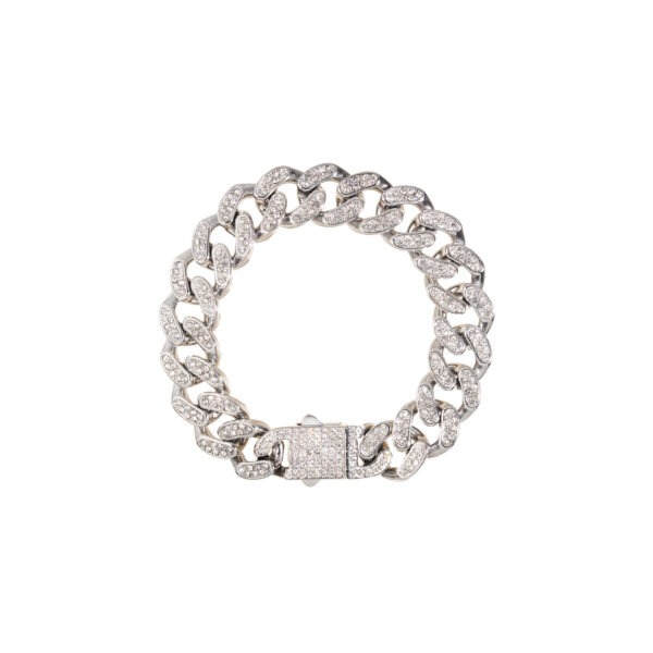 Wide HipHop Stainless Steel Link Bracelet