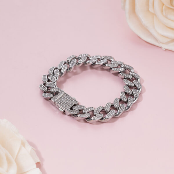 Wide HipHop Stainless Steel Link Bracelet - Image 2
