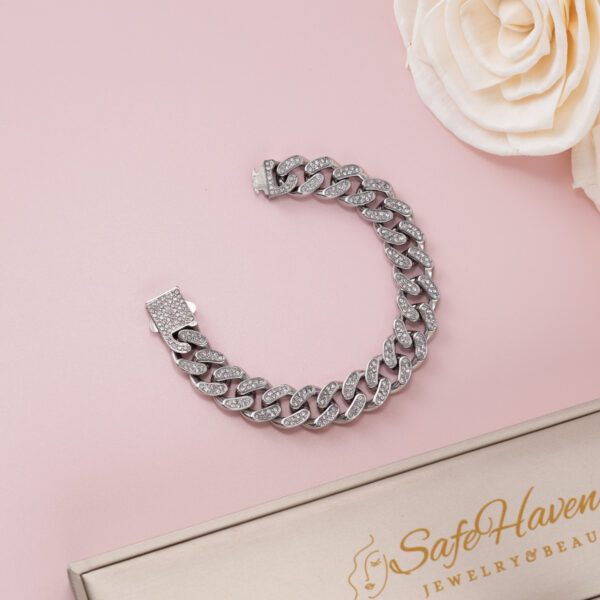 Wide HipHop Stainless Steel Link Bracelet - Image 3