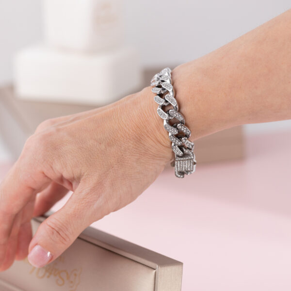 Wide HipHop Stainless Steel Link Bracelet - Image 4