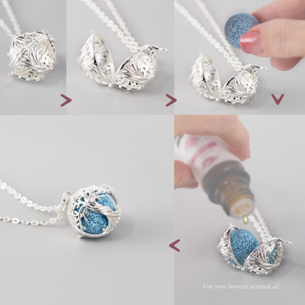 Heart Shape Necklace with Essential Oil Diffuser - Image 2