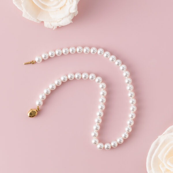 Natural Freshwater Pearl Necklace for Women Gold Plated - Image 3