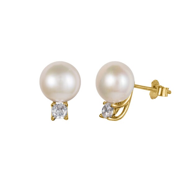 14 K Gold-Plated Natural Freshwater Pearl Earrings