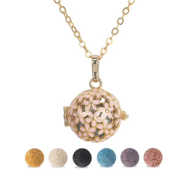 New Yellow 925 Sterling Silver Harmony Aromatherapy Pendant Necklace