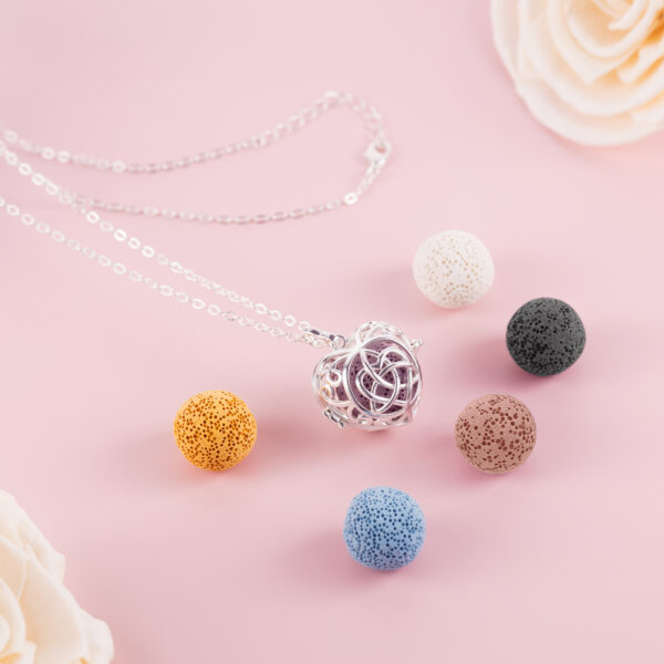 Heart Shape Necklace with Essential Oil Diffuser - Image 3