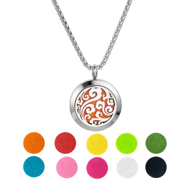 Aromatherapy Essential Oil Diffuser Necklace Ocean Wave Pattern