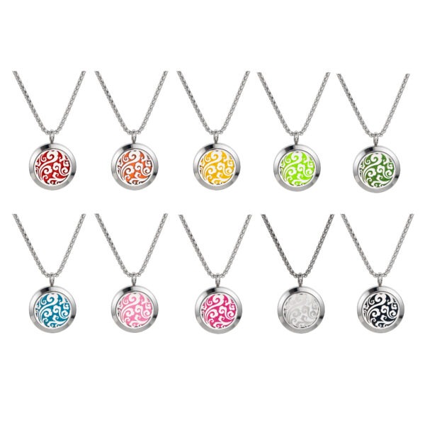 Aromatherapy Essential Oil Diffuser Necklace Ocean Wave Pattern - Image 3