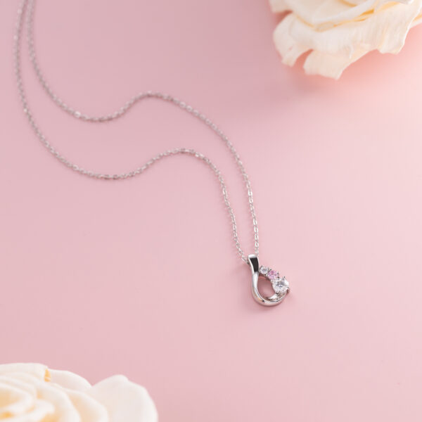 14K Silver Plated Moissanite Diamond Necklace - Image 2