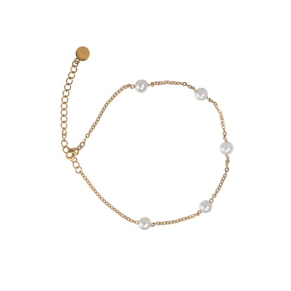 Tiny Bead Anklet Summer Rose Gold Plated Cubic Zirconia